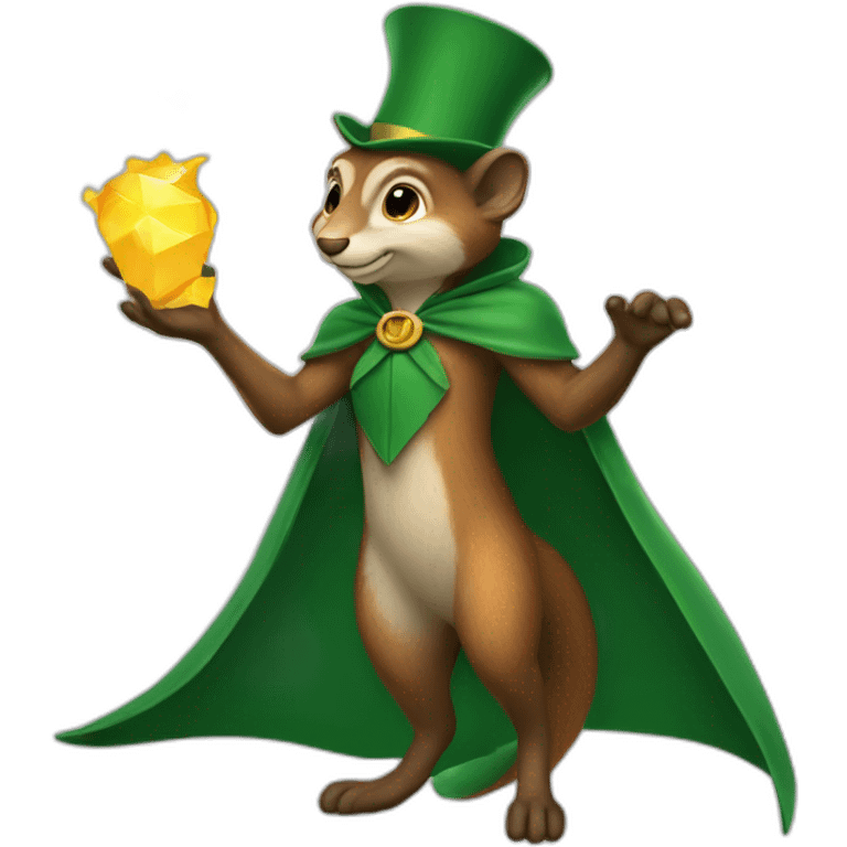 A_squirel_magician_with_a_green_cape emoji