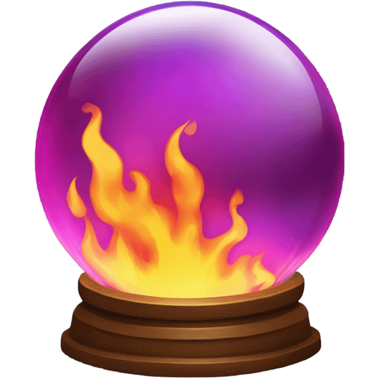 fortune telling ball in fire emoji