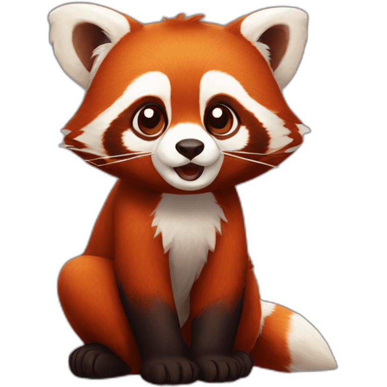 Red panda hmmm emoji