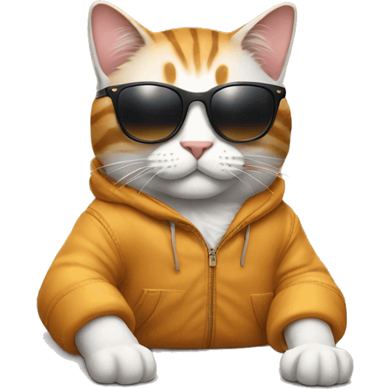 Cool cat relaxing wearing sunglasses emoji