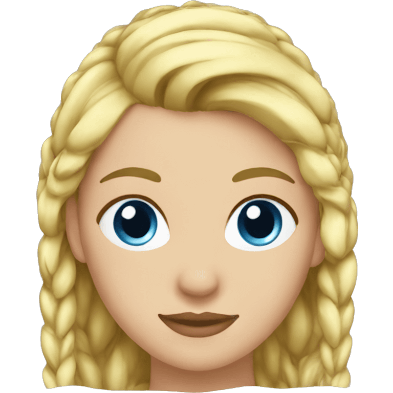 blue eyes woman blonde ponytail emoji