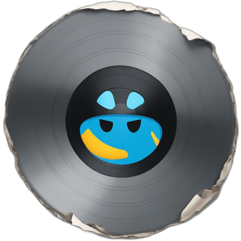 cracked vinyl record  emoji