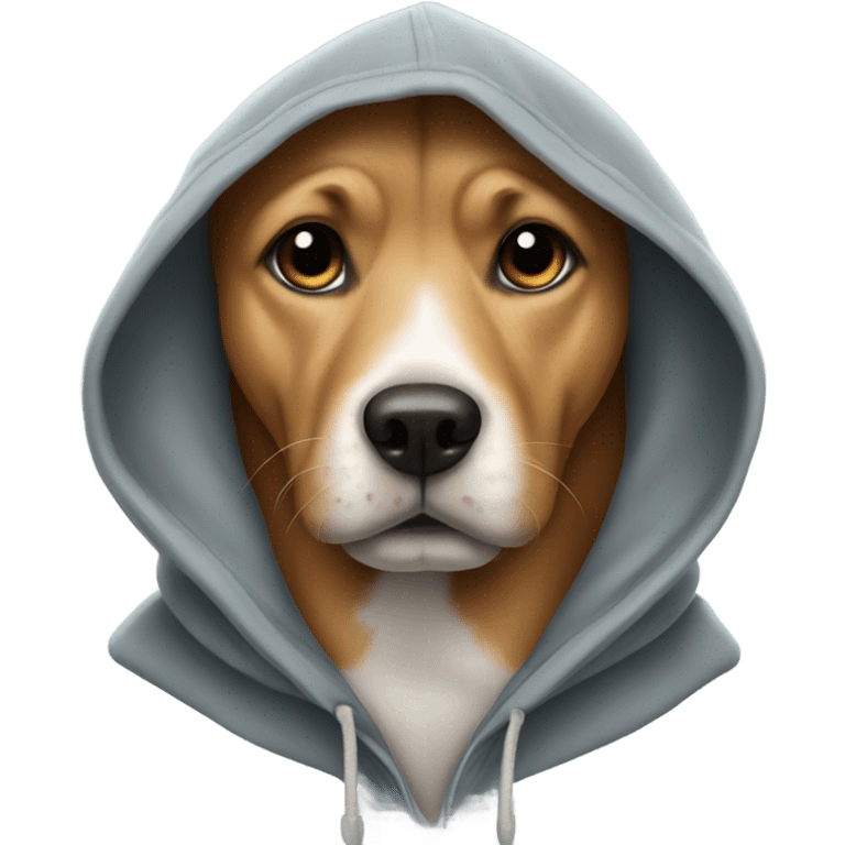 Dog wearing hoodie emoji