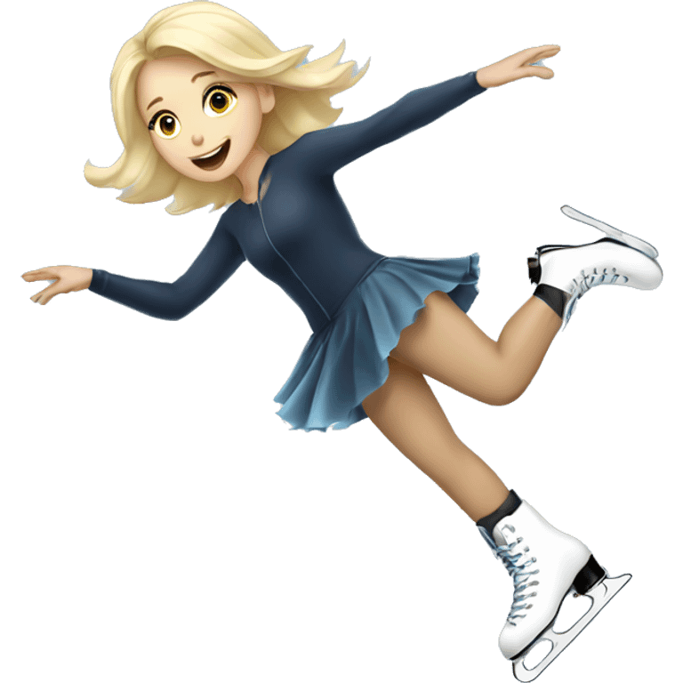 Blonde girl falling ice skating emoji