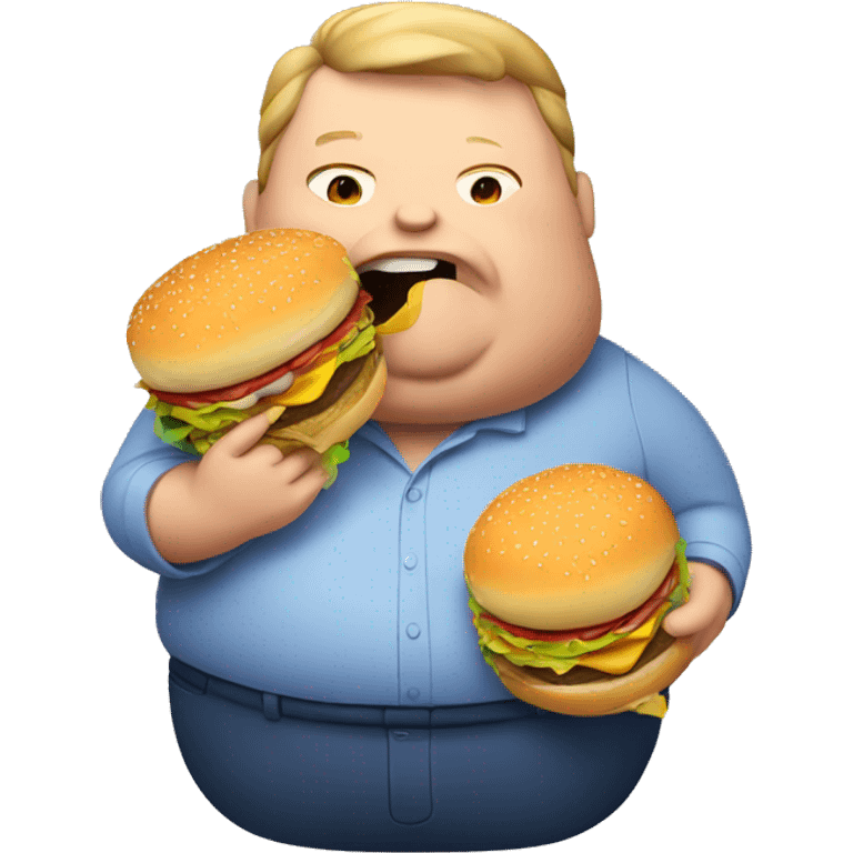 Fat guy eating burger  emoji