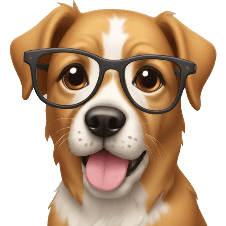 A dog with glasses emoji