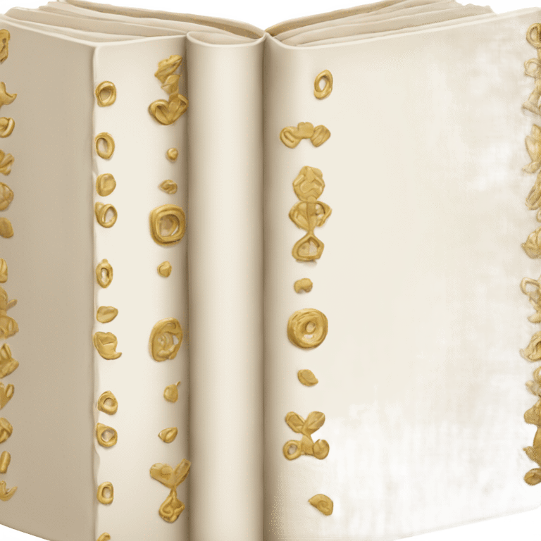 White beige book gold accents  emoji