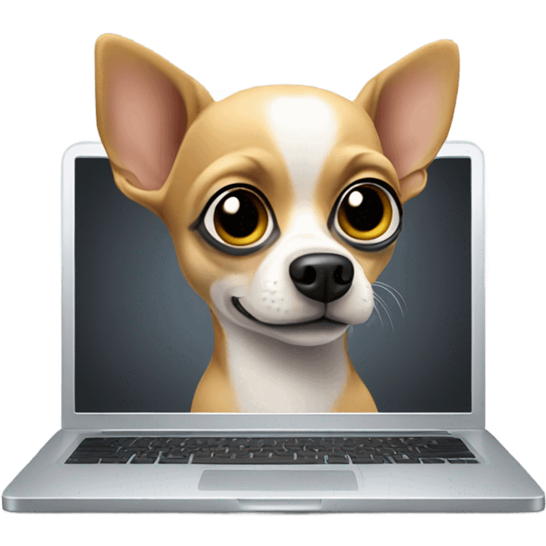 chihuahua on laptop emoji