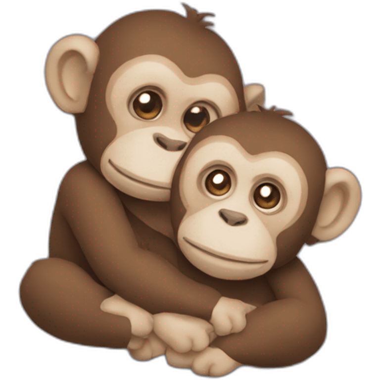 Deux singe qui se font un calin emoji