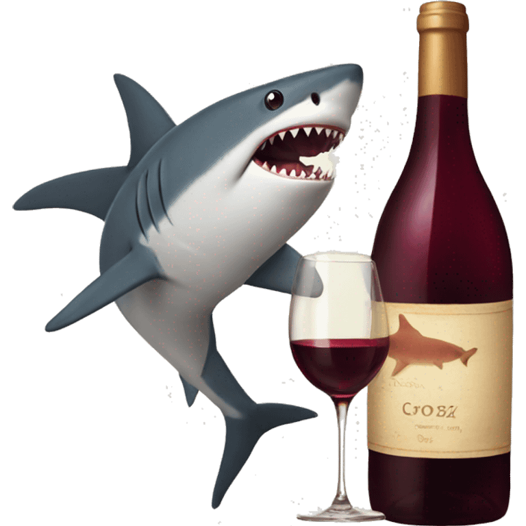 shark with wine emoji