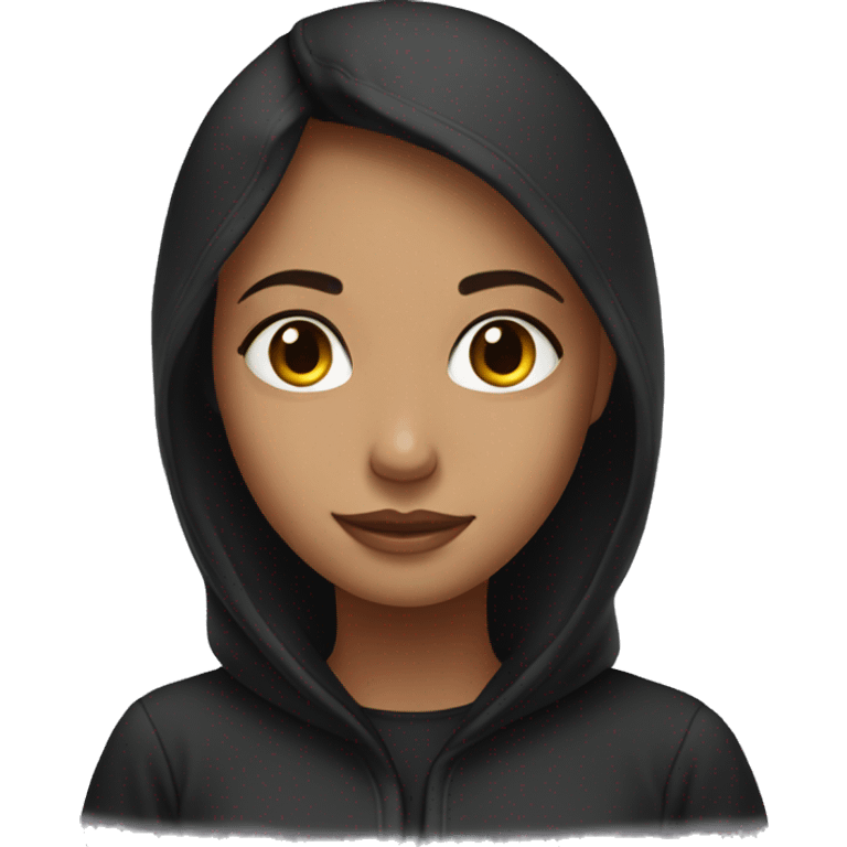 Girl in black pijama at morning  emoji