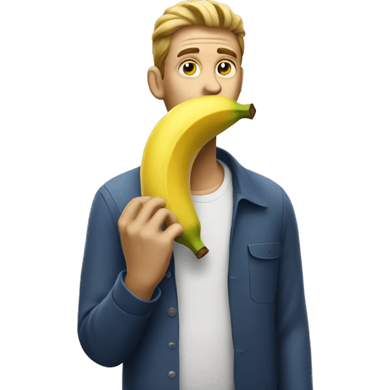 Guy eating banana emoji