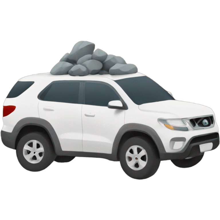 car and rocks hazard emoji