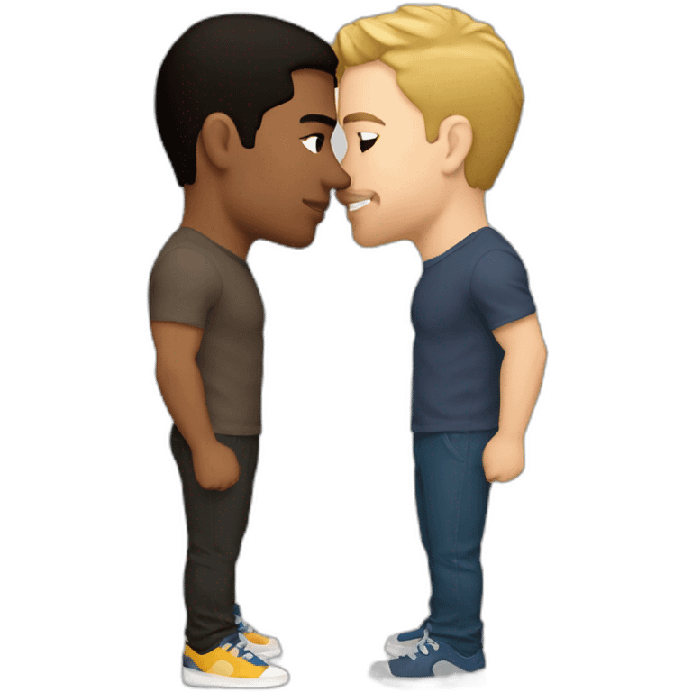 Sexy-fit-Latino-male-and-caucasian-male-interracial-kissing emoji