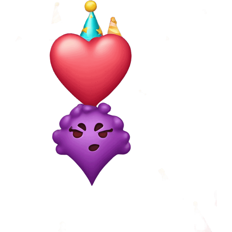 Heart wearing party hat emoji