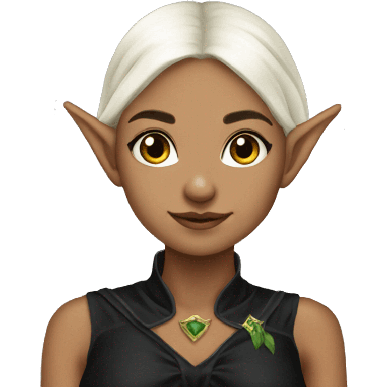 female elf fantasy black dress emoji