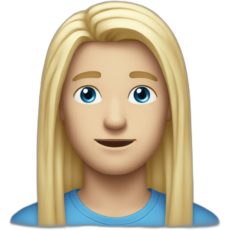 blue-eyed male long straight blond hair emoji