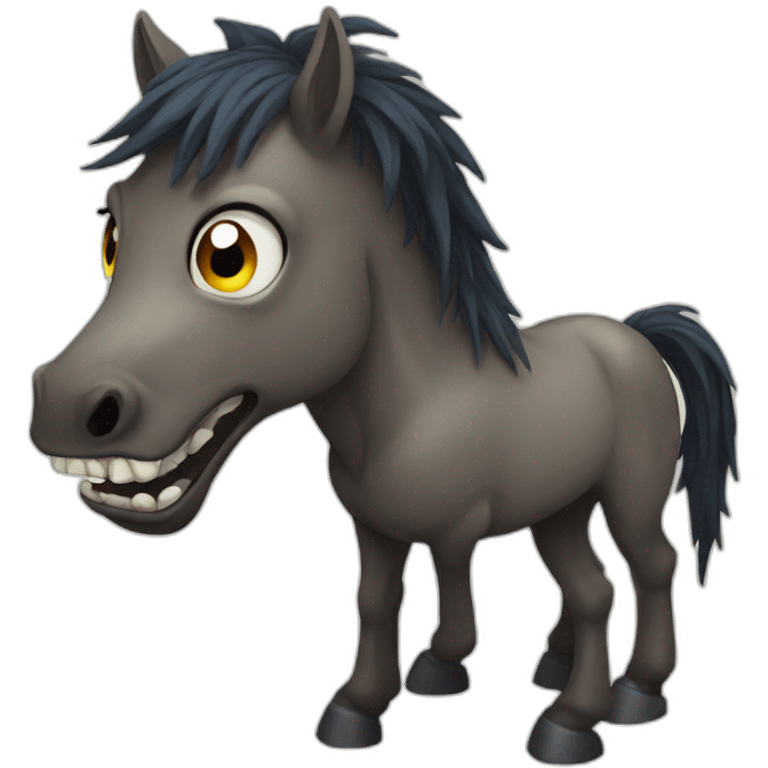 Scary horse emoji