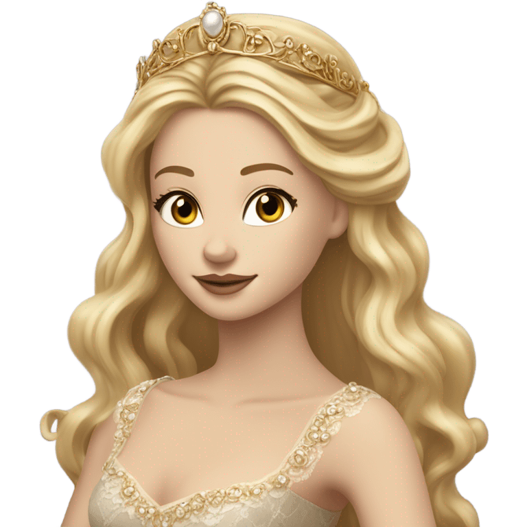 Shakespearean princess, blonde hair emoji