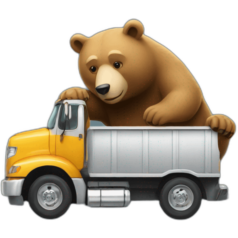 Bear driving truck with only truck head emoji