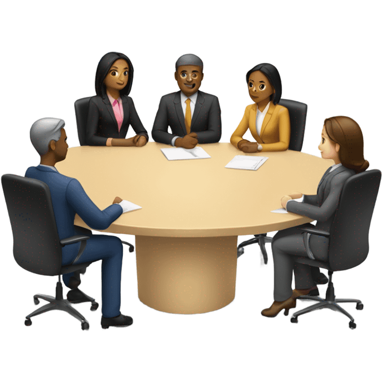 business people sitting at a table emoji