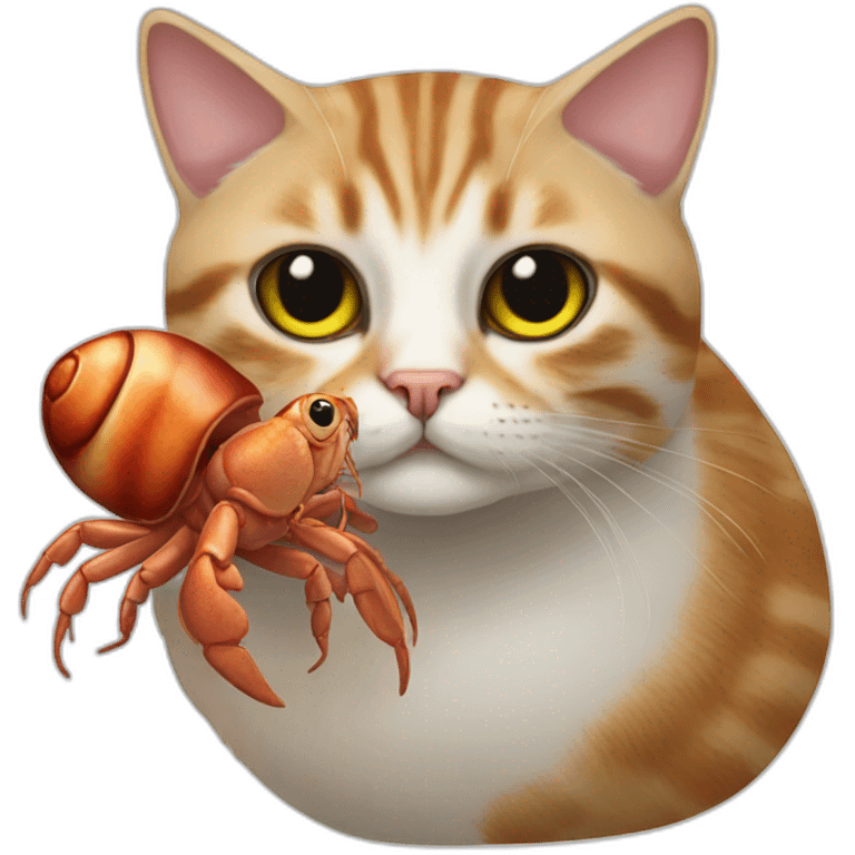 Cat and hermit crab combined emoji