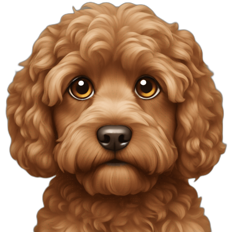 A brown cavapoo emoji