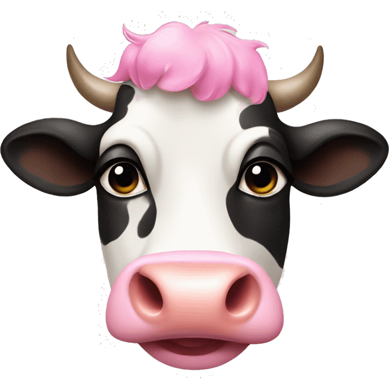 A cow with pink lips emoji