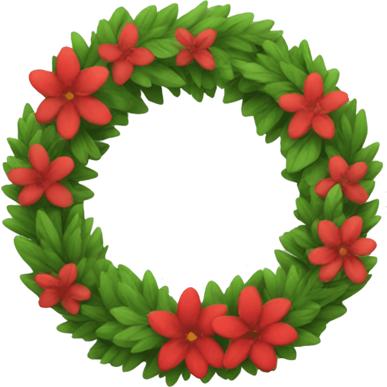 wreath for elves with red flowers emoji