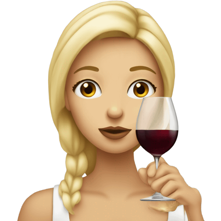  Blonde Girl sipping wine emoji