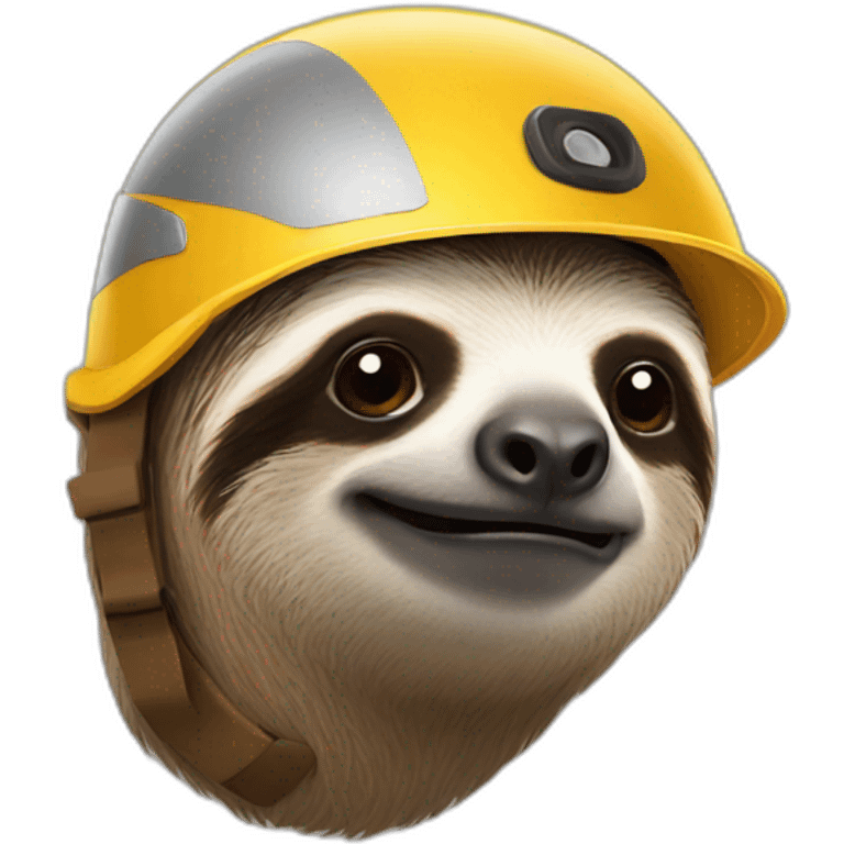 sloth wearing helmet emoji