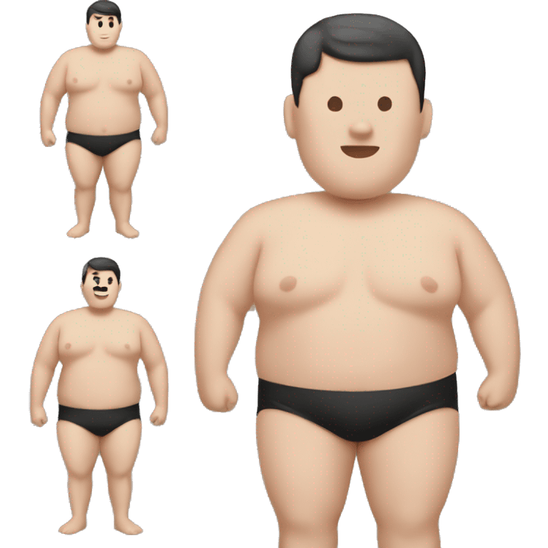 Obese male in speedo with black hair  emoji