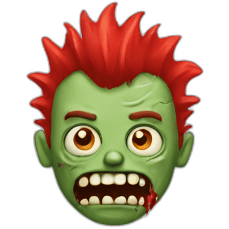 zombie guy with red mohawk face emoji