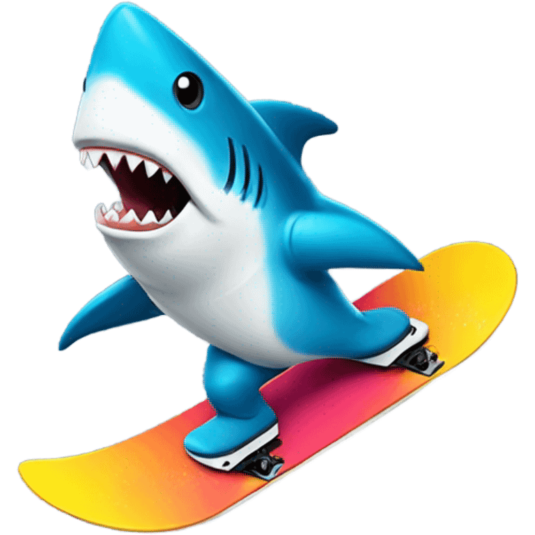 shark snowboarding emoji