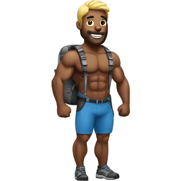 Bodybuilding hiker emoji