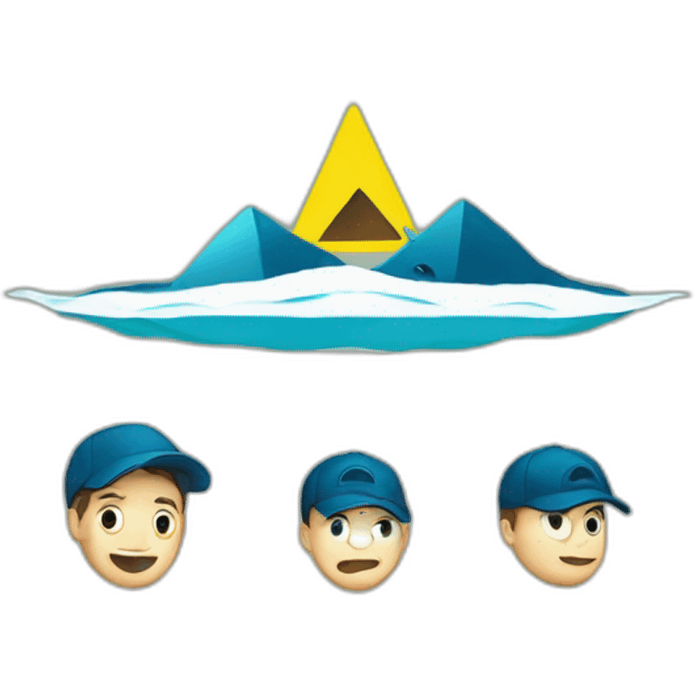 bermuda triangle and 3 mens inside emoji