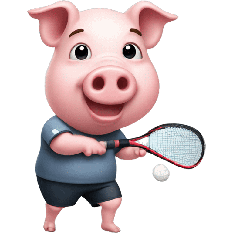 Pig playing racquetball emoji