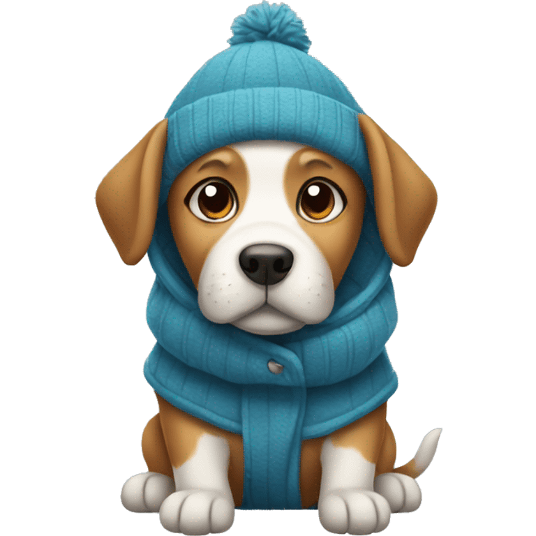 dog wearing warm clothes  emoji