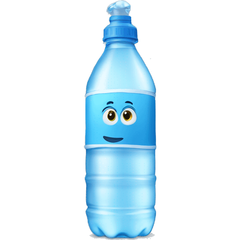 A bottle of water with a hat emoji