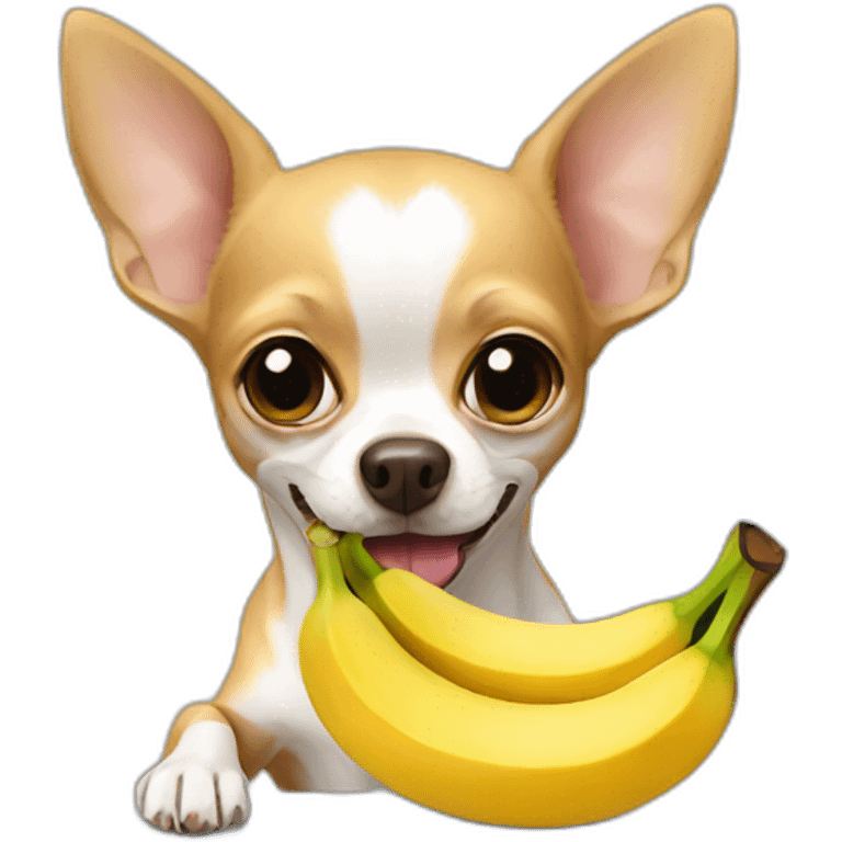 chihuahua eats banana emoji