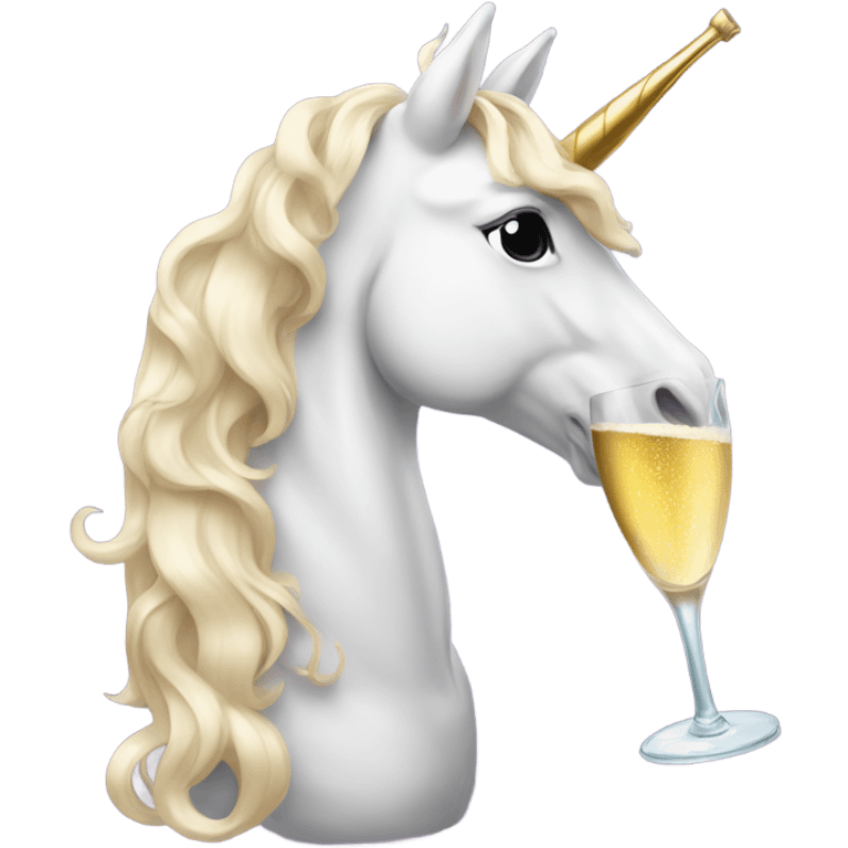 Unicorn drinking champagne  emoji