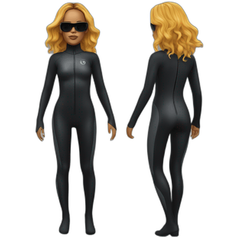 rihanna wearing a wetsuit hyperrealistic emoji