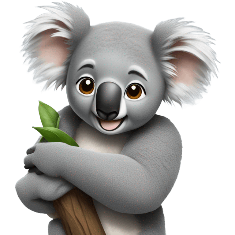 koala hanging on a man emoji