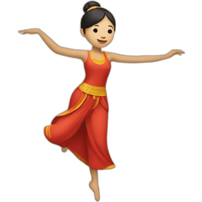 Danseuse vietnamienne et son enfant  emoji