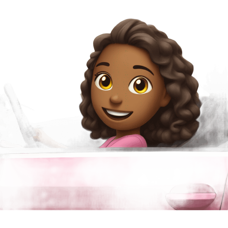 Girl in pink tesla  emoji