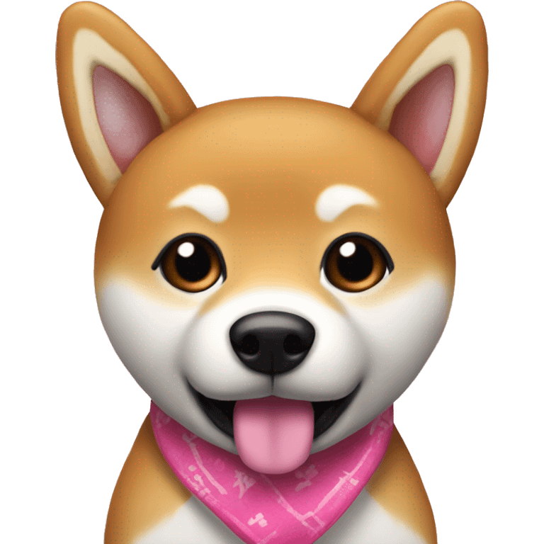 I want a potcast microphone but it has the ears of a shiba dog with a pink bandana in the neck  emoji