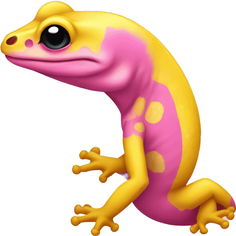 Yellow and pink gecko emoji