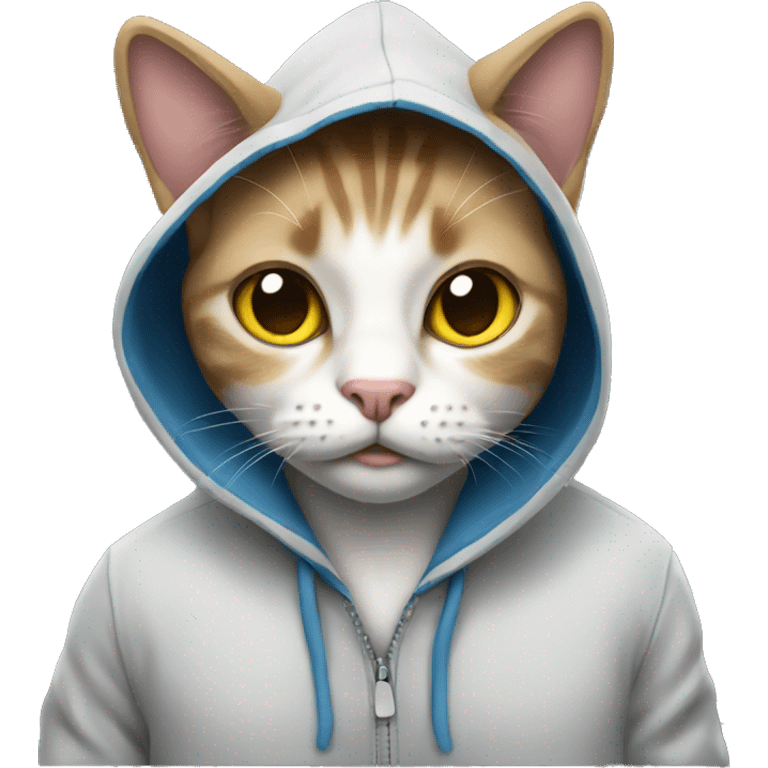 a cat wearing a hoodie emoji