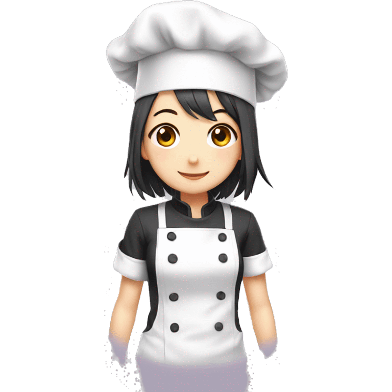 anime girl wear chef's hat emoji