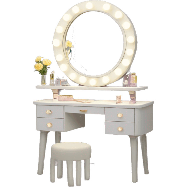 Vanity table with led light emoji